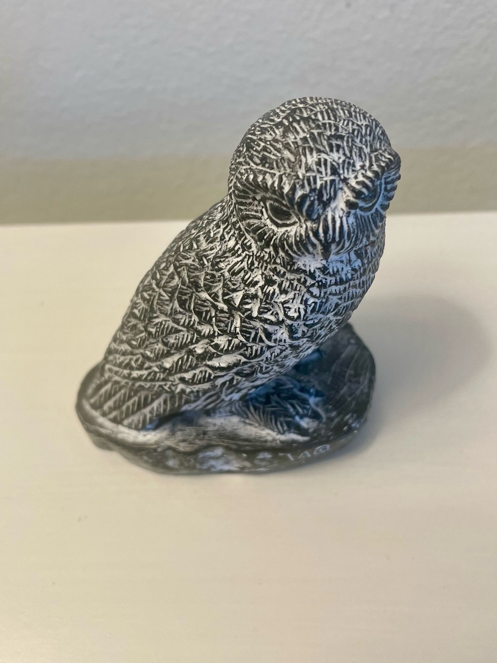 Owl Figure Nova Hand Carved Black Soap    Stone   2 1/2, inches Vintage 1990’s